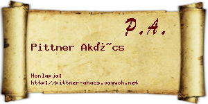 Pittner Akács névjegykártya